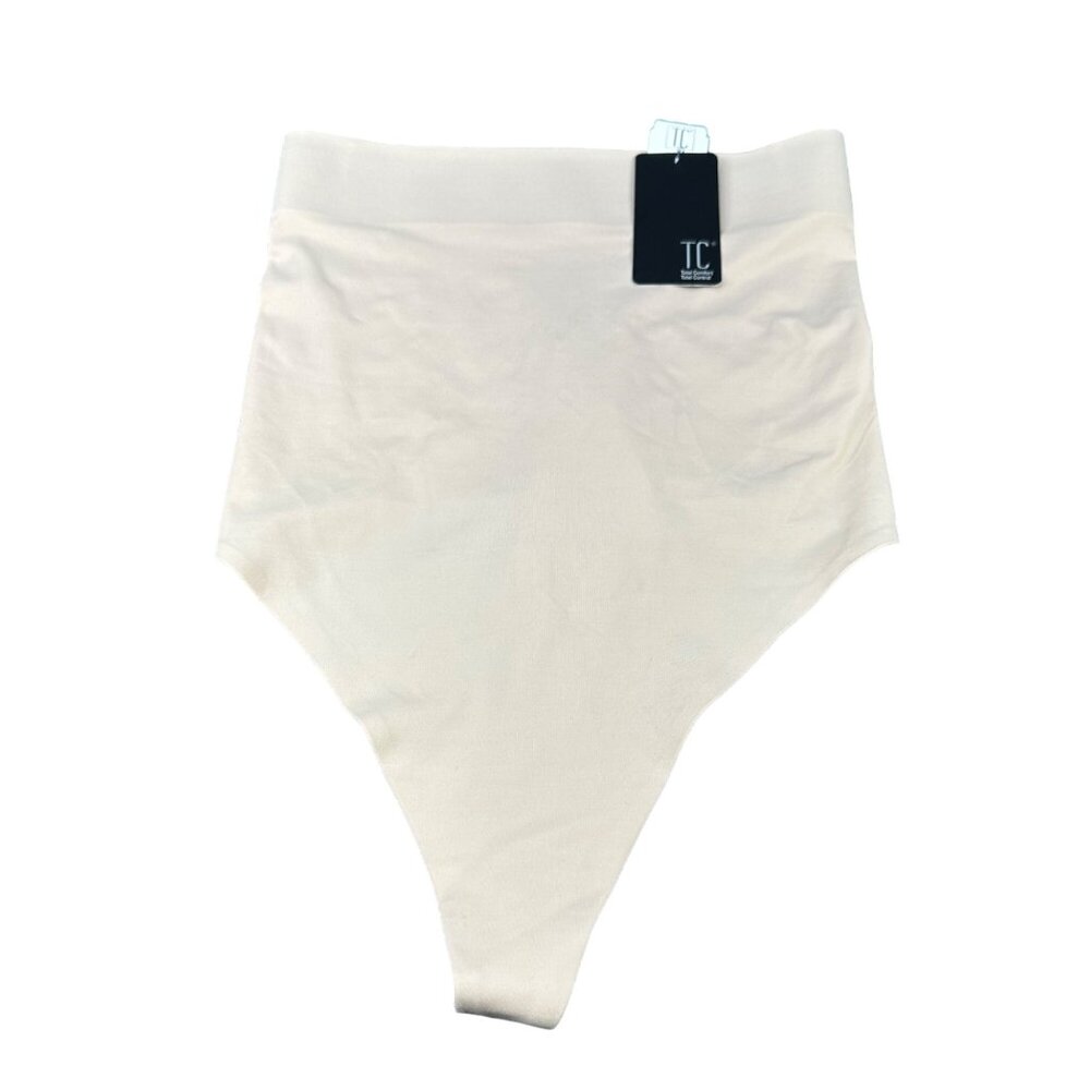 TC Total Control Size XL Shapewear Thong High-Waist Moderate Control Beige New